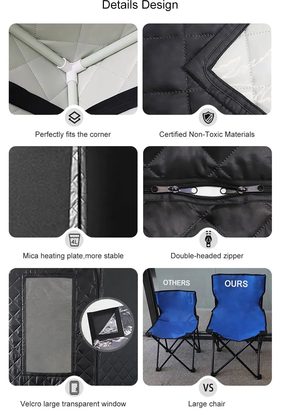 Portable Infrared Sauna Tent-detail-3