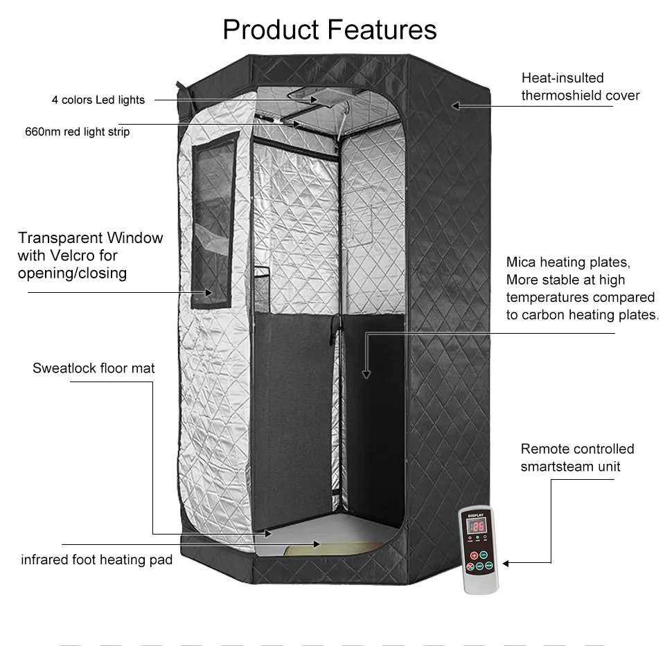 Portable Infrared Sauna Tent-detail-6
