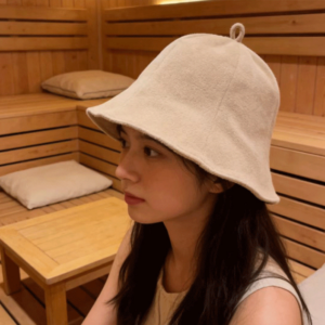 100% cotton towel sauna hat with bell shaped design