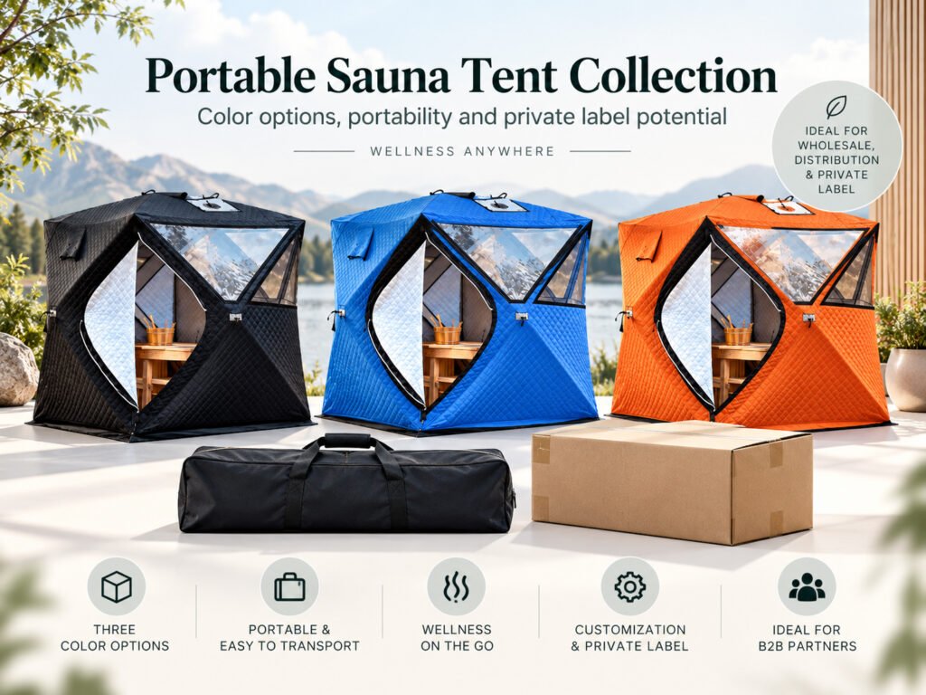 Portable sauna tent collection for wholesale and private label