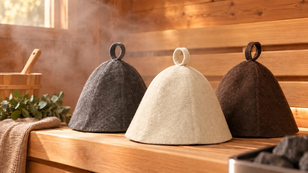 custom wool felt sauna hats for private label and wholesale