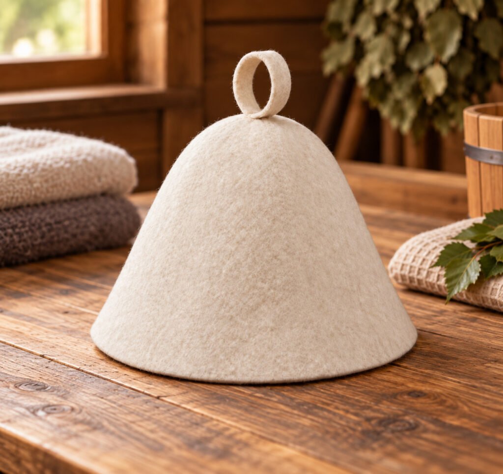 100% wool felt sauna hat for private label development
