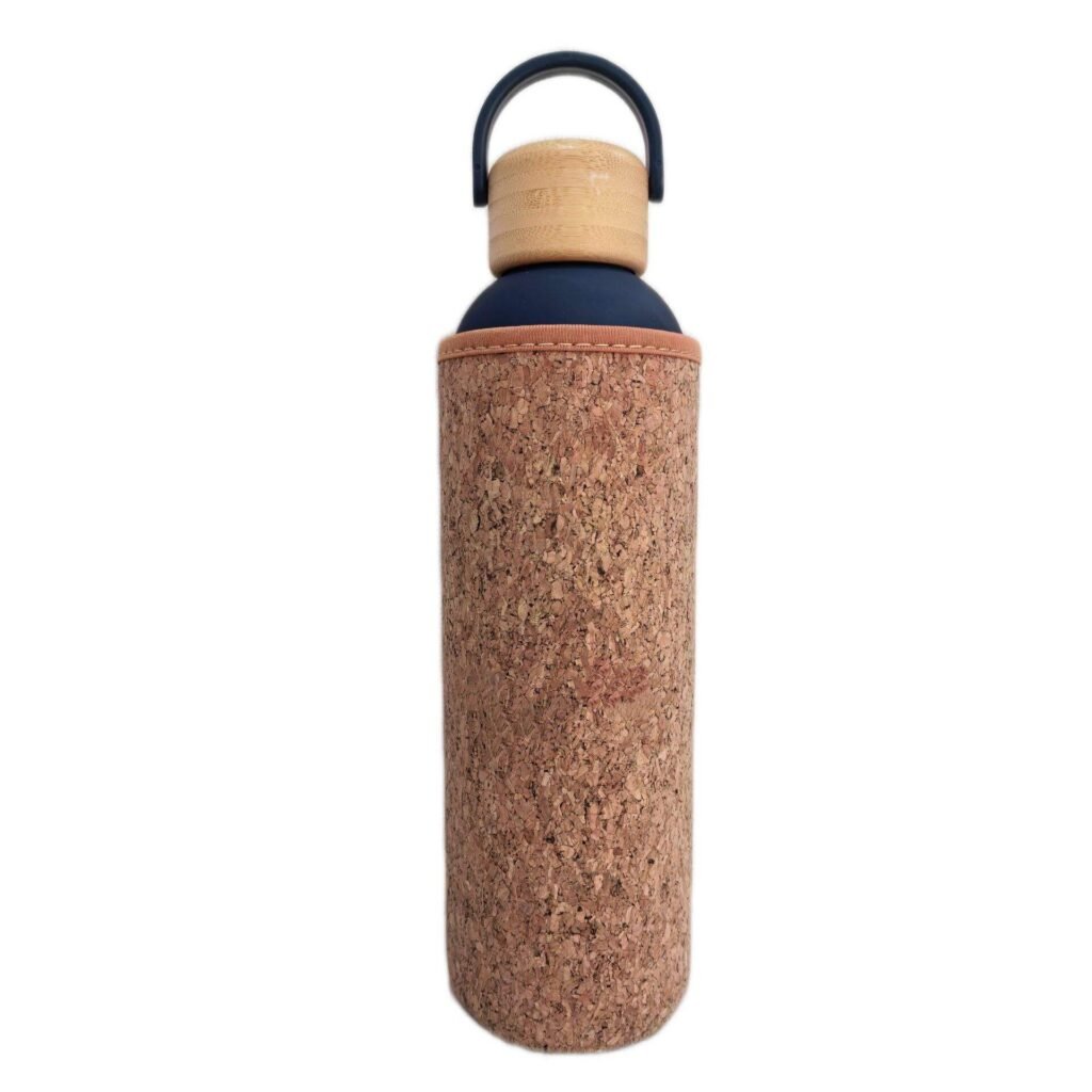304 stainless steel sauna water bottle with cork sleeve
